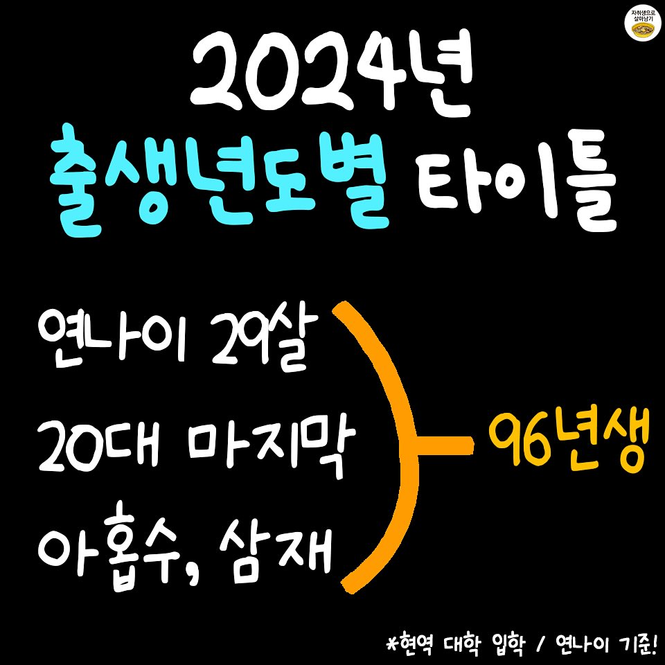 2024년 출생년도별 타이틀 총정리